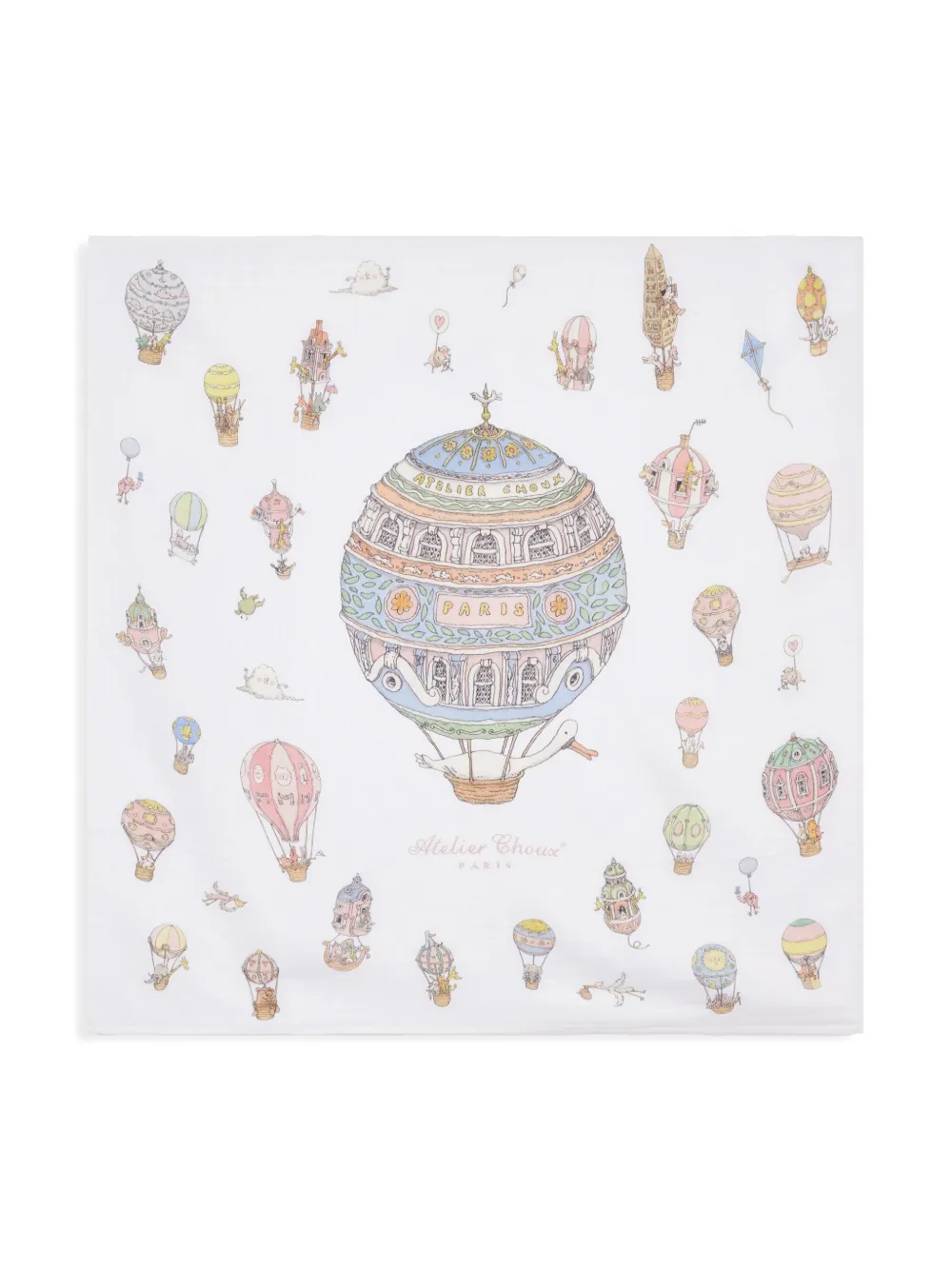 Комплект Hot Air Balloons из органического хлопка Atelier Choux, белый — фото 2