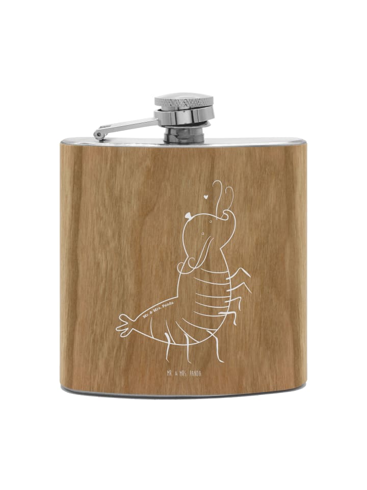 

Mr. & Mrs. Panda Фляжка Flachmann Edelstahl Anker Blau mit Spruch in Braun