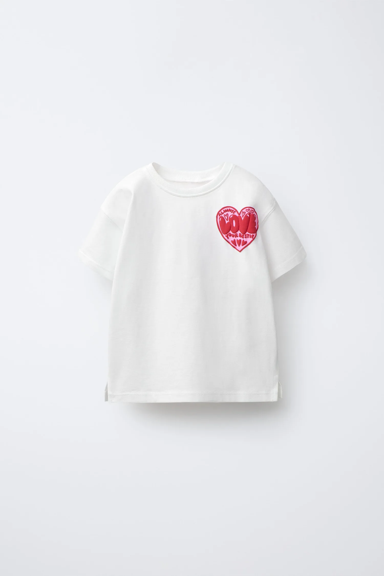 Футболка с рельефным принтом Zara, белый
