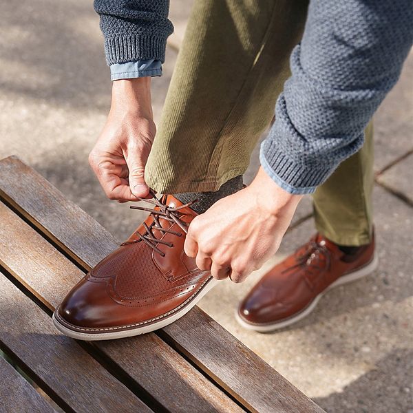 Мужские оксфорды Chase wingtip Nunn Bush, Cognac Multi — фото 3