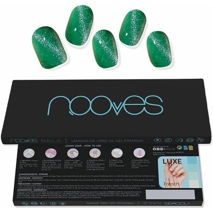 

Зеленые гелевые листы для ногтей Nooves Cat Eye Green
