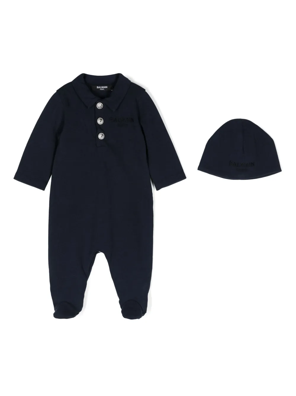 

Пижама с вышитым логотипом Balmain Kids, синий