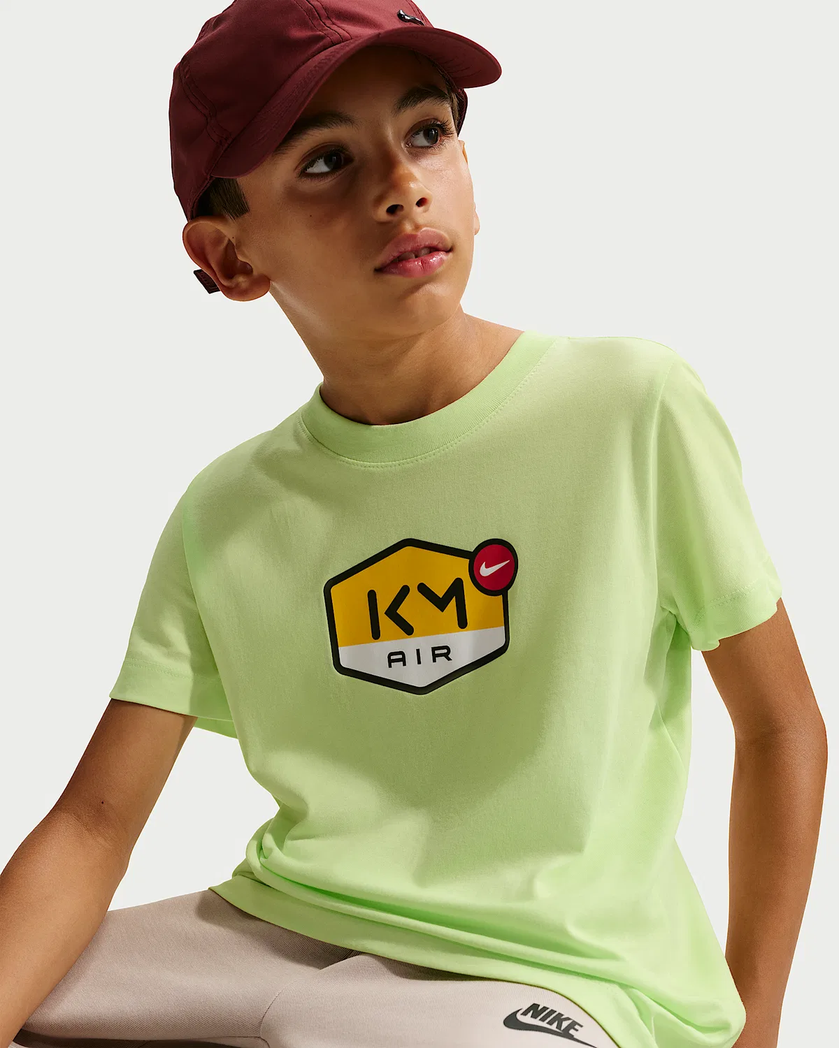 Детская футболка Dri-FIT Kylian Mbappé, Light Liquid Lime — фото 3