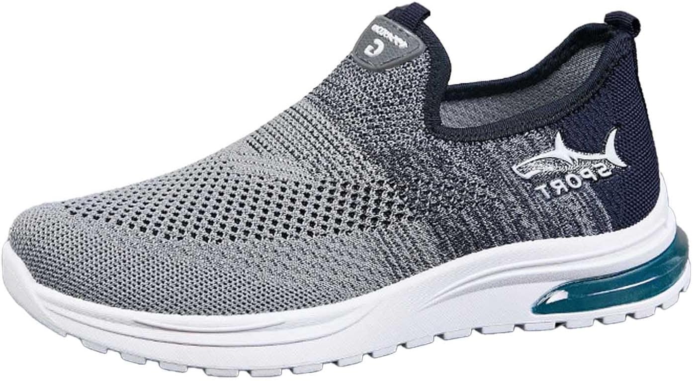 

Мужские дышащие слипоны повседневные, Легкие удобные кроссовки для прогулок, спортзала и путешествий, Мягкая резина Generic, синий