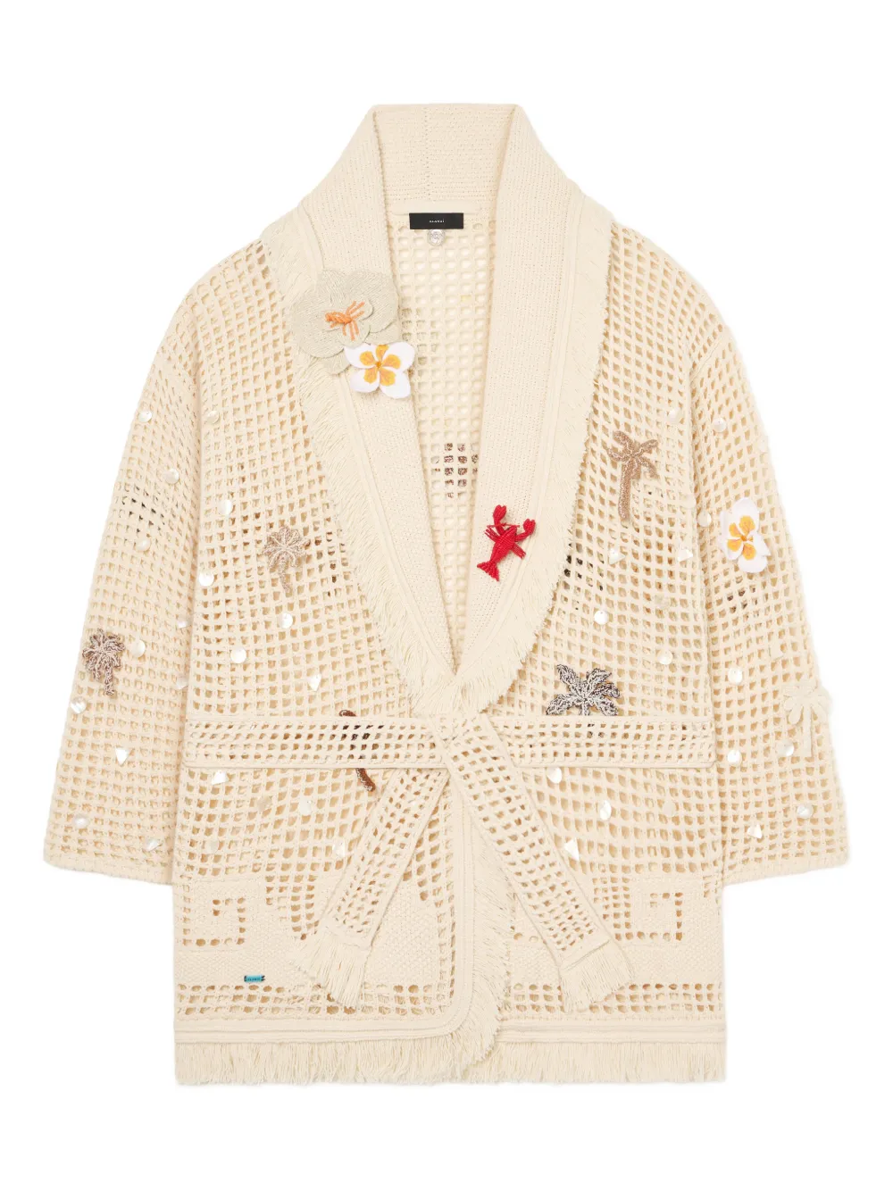 

Кардиган-пальто Where The Waves Begins с бахромой Alanui, нейтральный