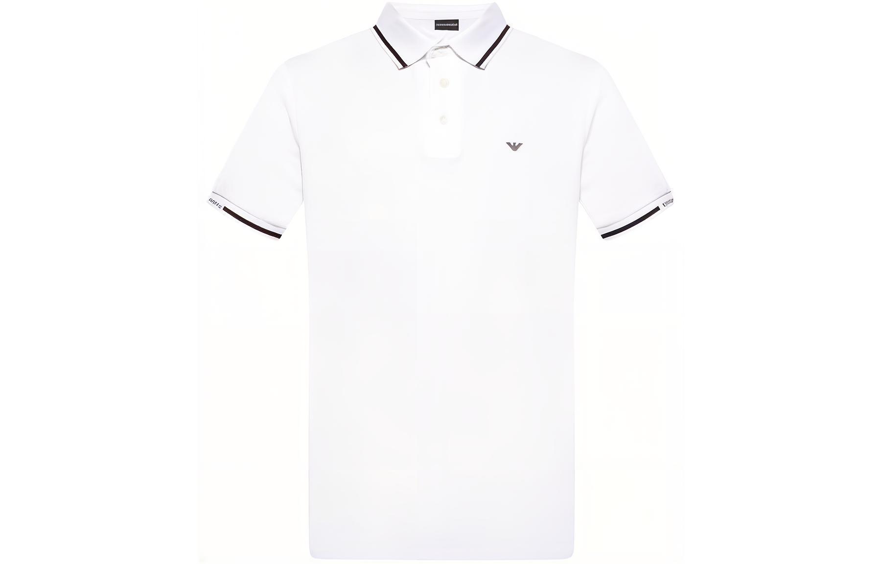 

EMPORIO ARMANI Белая поло для мужчин, Белый, EMPORIO ARMANI Белая поло для мужчин