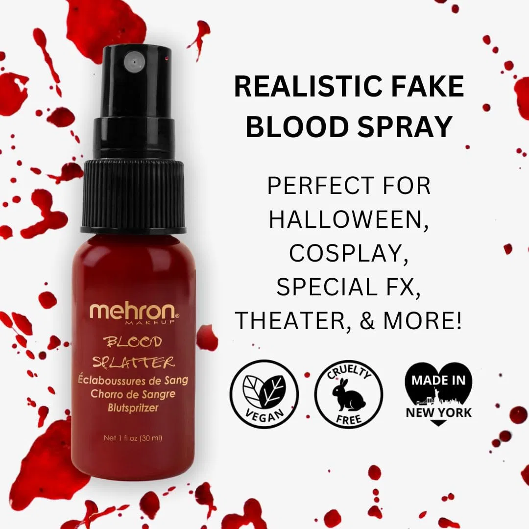 Спрей для эффекта крови Mehron Blood Splatter, 30 мл, кроваво-красный — фото 4