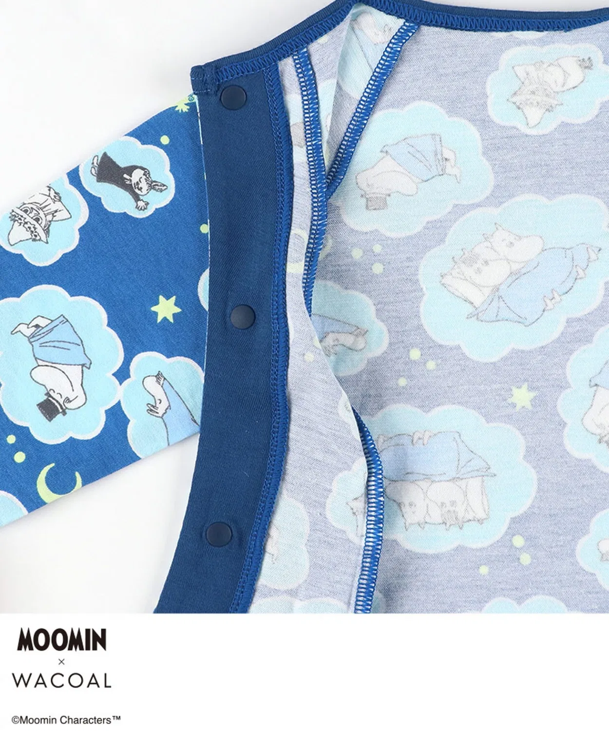 Детский боди-комбинезон с длинным рукавом Wacoal Baby Moomin, хлопок, тёмно-синий — фото 4