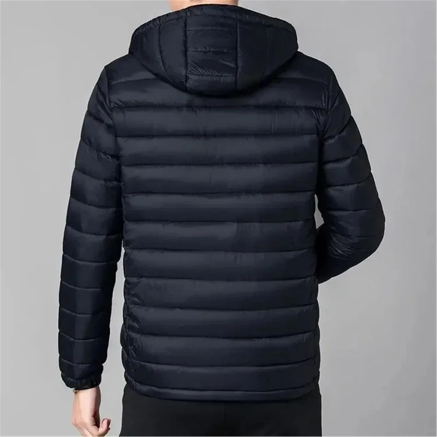 Мужская стеганая куртка с капюшоном, легкая пуховая куртка, зимняя парка, современная верхняя повседневная одежда — фото 4