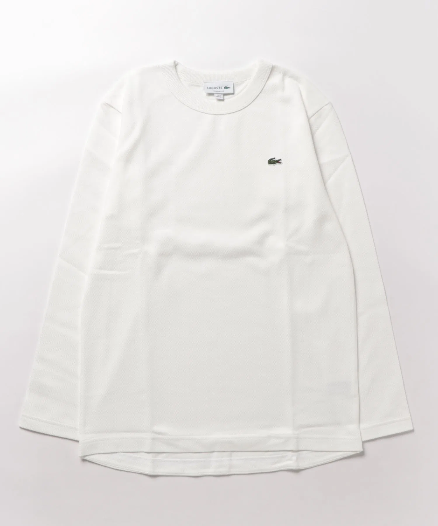 Мужская футболка Lacoste с длинным рукавом, хлопок, белый