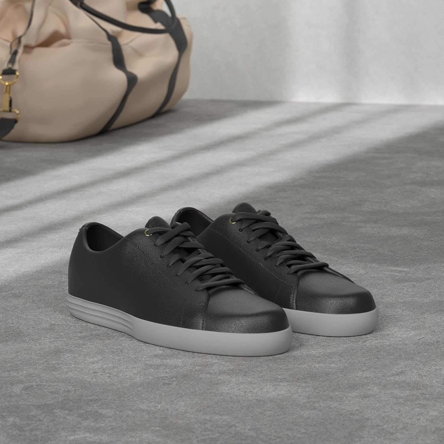 Мужские кожаные кроссовки Cole Haan Grand Crosscourt, черно-белый — фото 2
