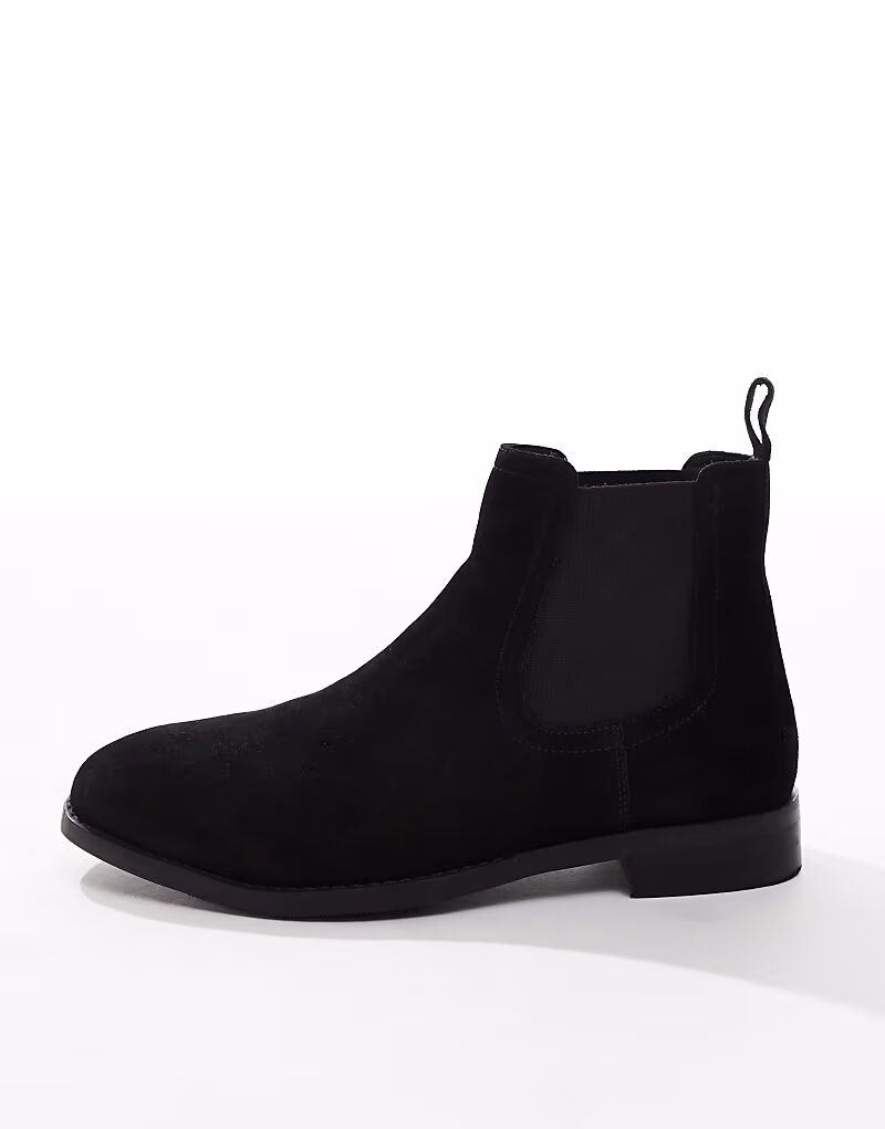 Ботинки челси из черной замши Asos Design