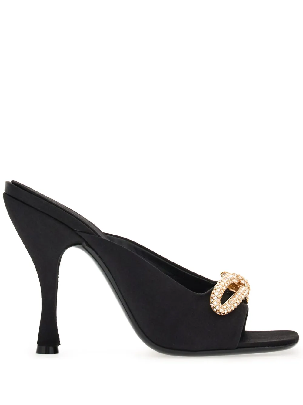 Мюли с кристаллами Ferragamo, черный