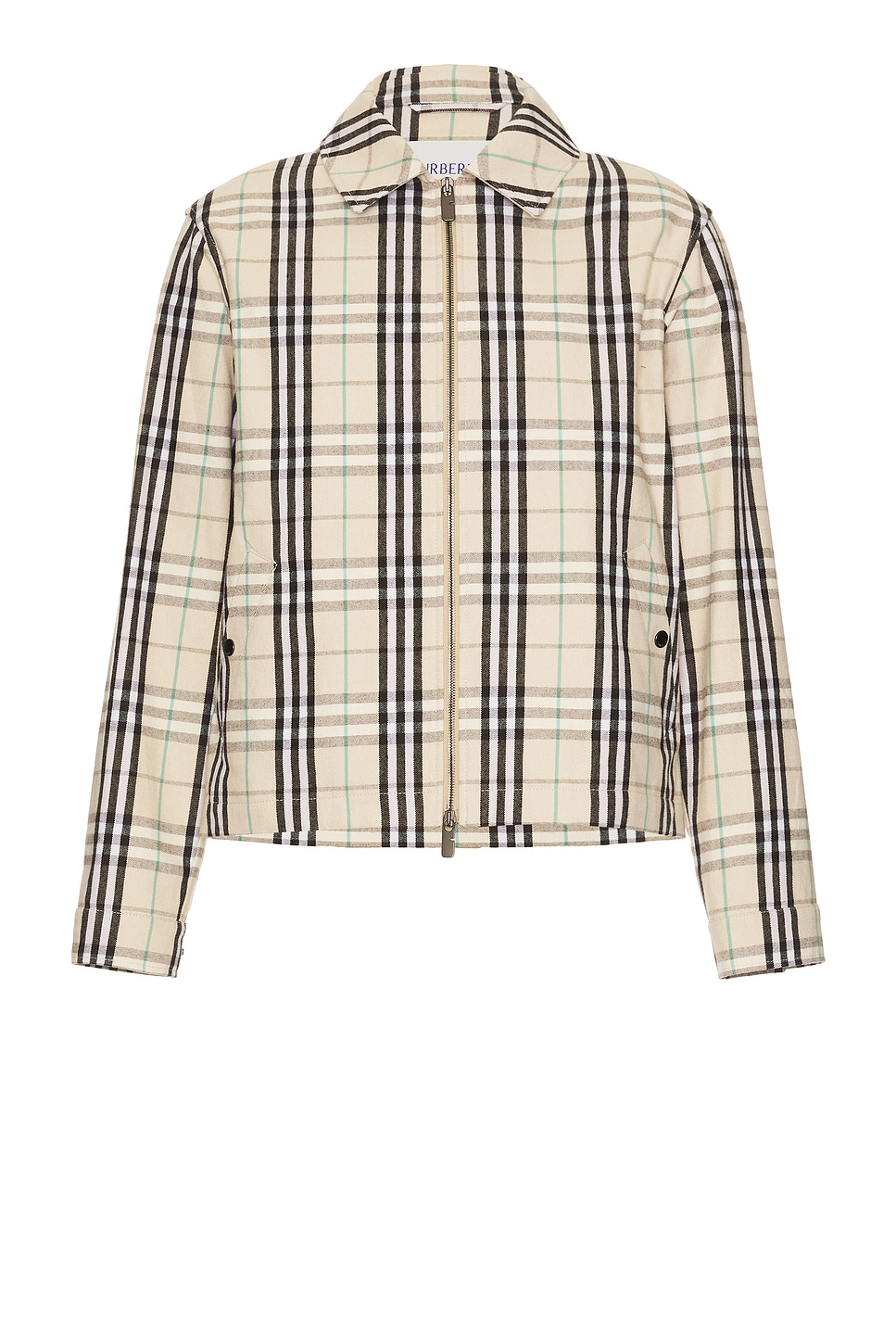 

Фланелевая куртка-харрингтон на молнии Burberry, Husk IP Check