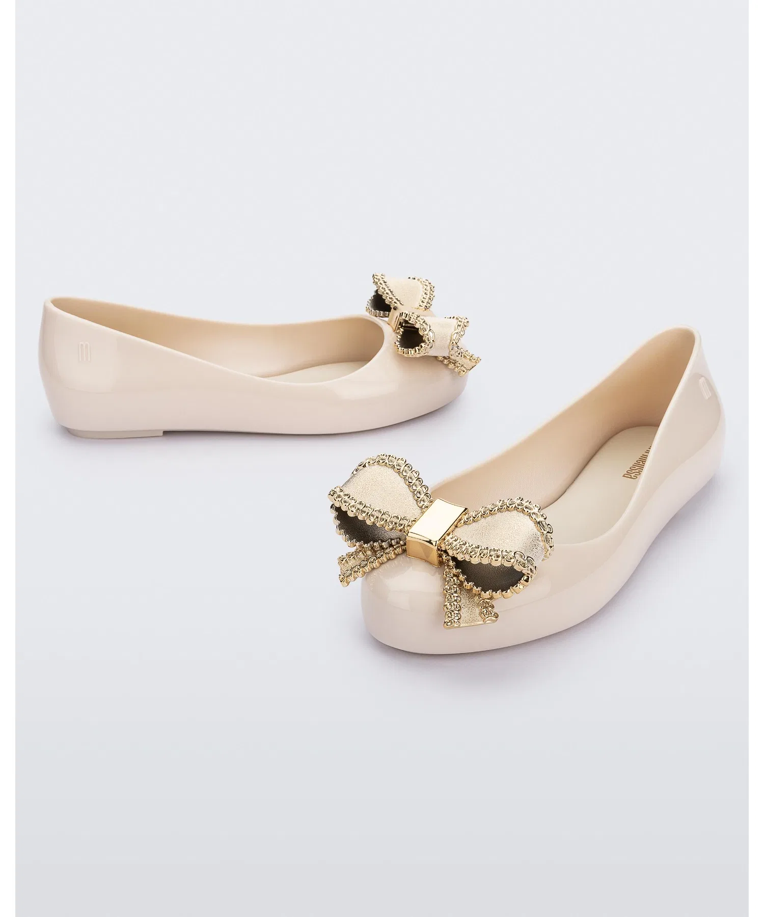 Детские балетки Melissa Sweet Love из ПВХ золотистые — фото 3