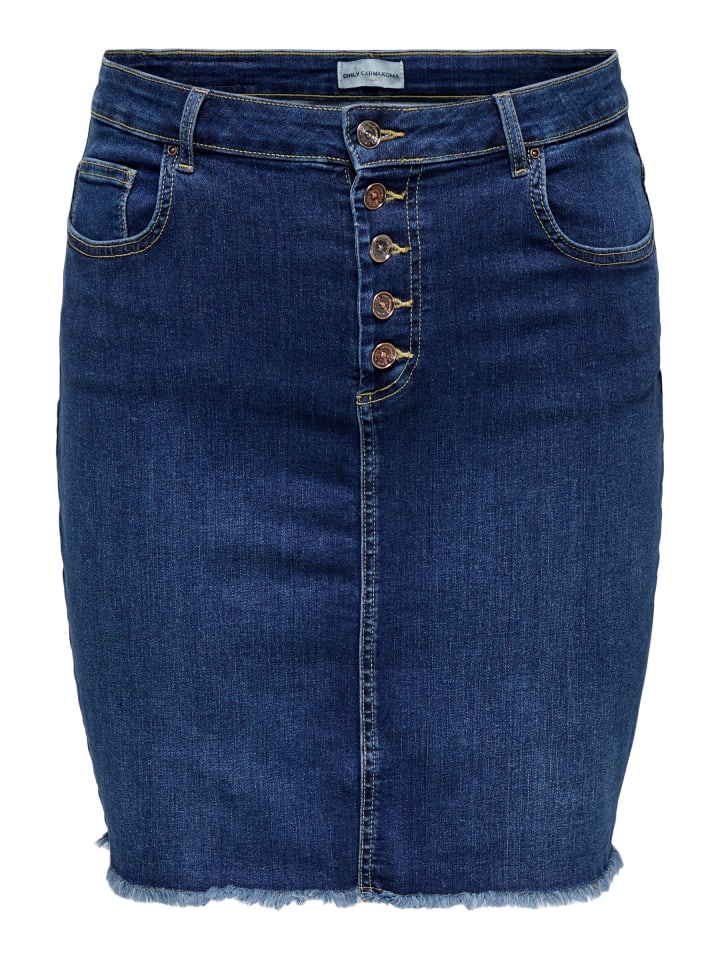 

Юбка до колена ONLY Carmakoma, темно-синий деним