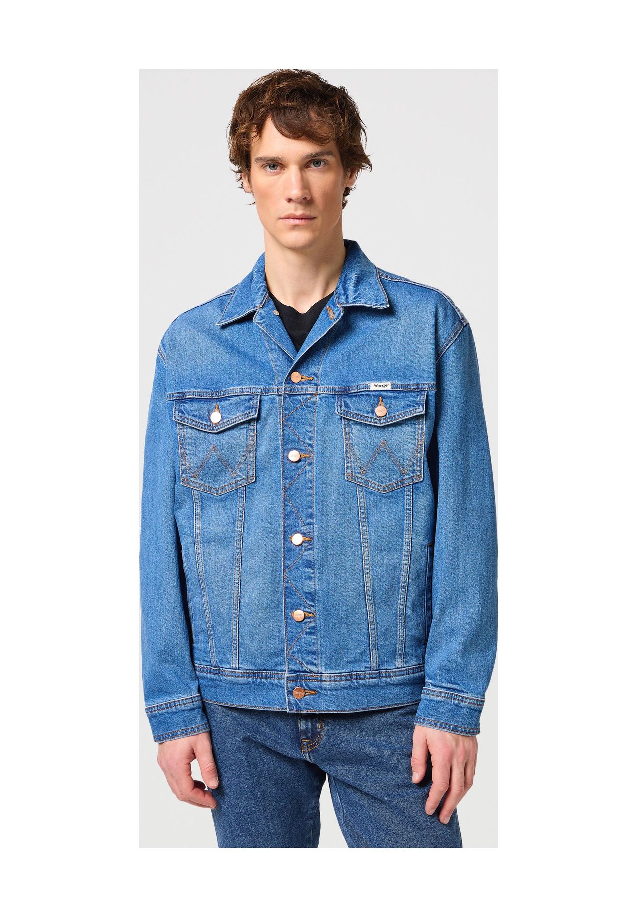 

Джинсовая куртка, нагрудные карманы, мужская Wrangler, цвет Medium Denim