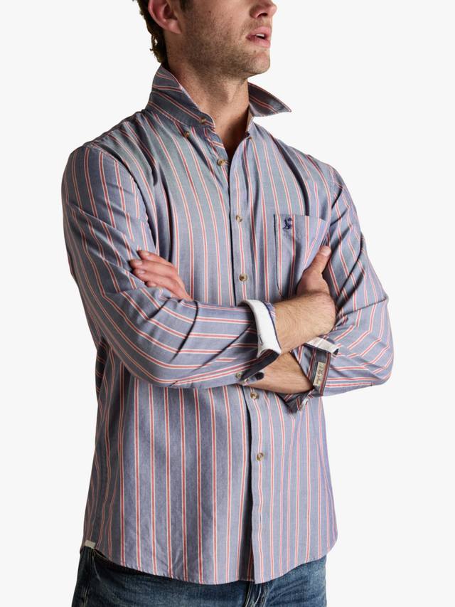 

Хлопковая оксфордская рубашка Regular Fit в полоску Joules, Red/Blue