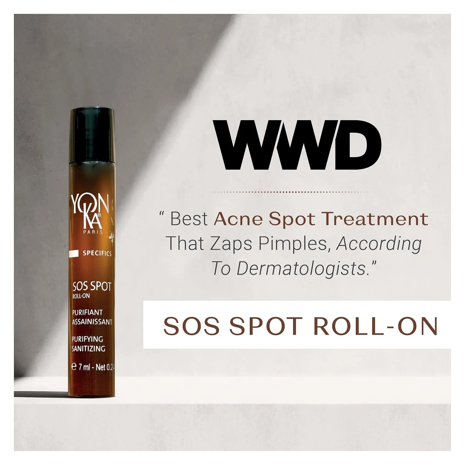 Роликовый дезодорант Yon-Ka SOS Spot Roll-On | Целенаправленное средство от прыщей и высыпаний | Успокаивает и очищает кожу | Без спирта | Дорожный размер 0,24 жидких унции Yonka — фото 2