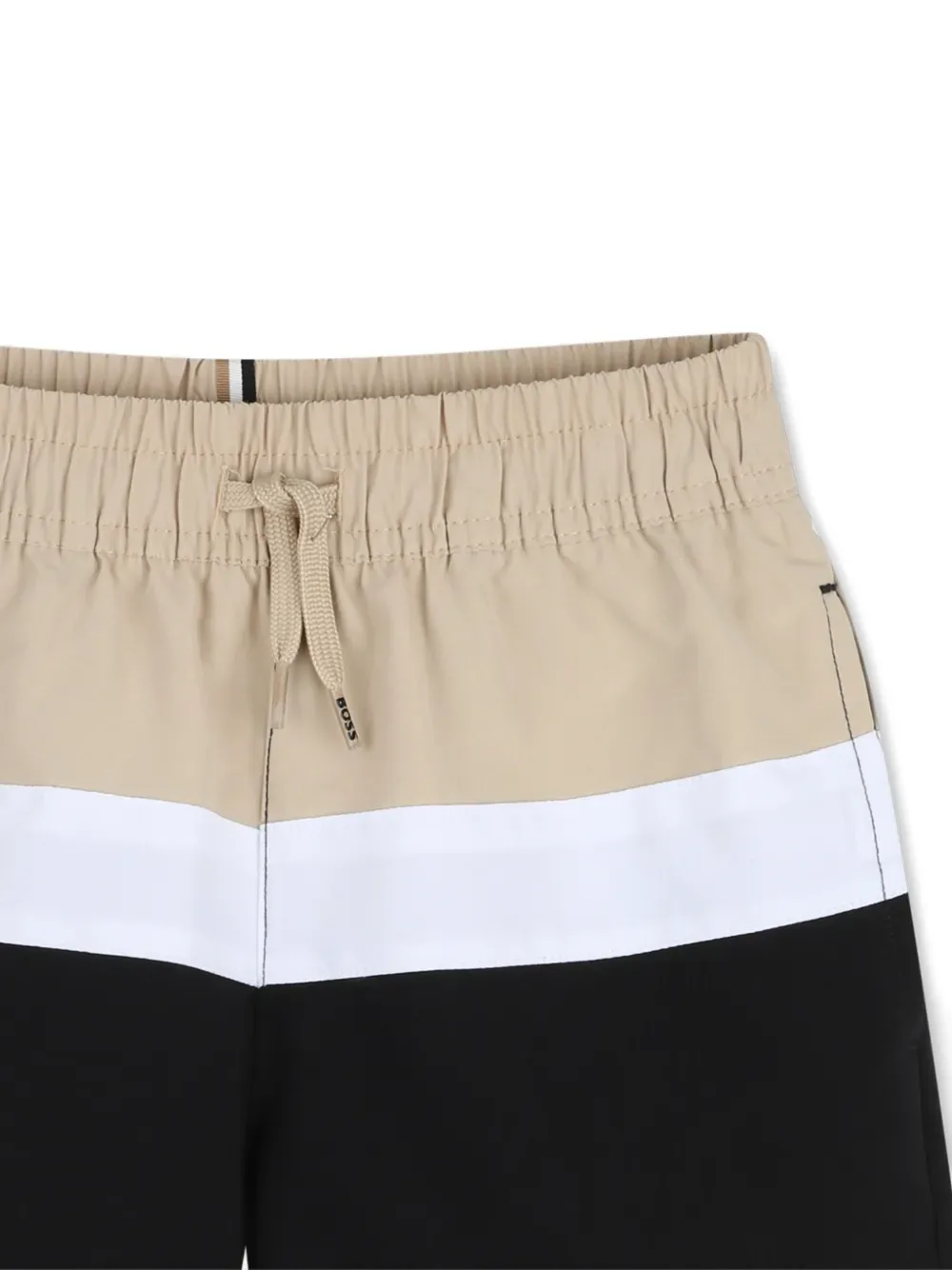 Плавки-шорты в стиле колор-блок с кулиской BOSS Kidswear, черный — фото 3