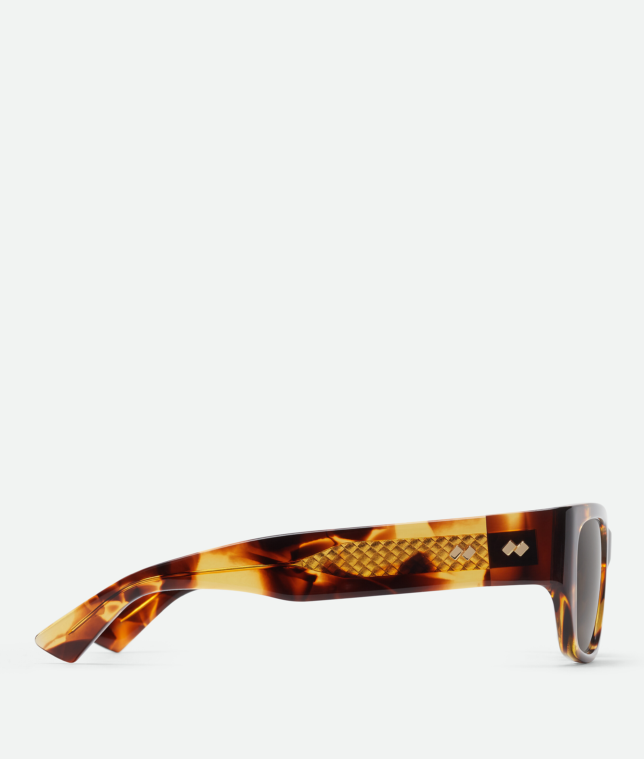 Intrecciato square sunglasses BOTTEGA VENETA, коричневый/гавана — фото 3
