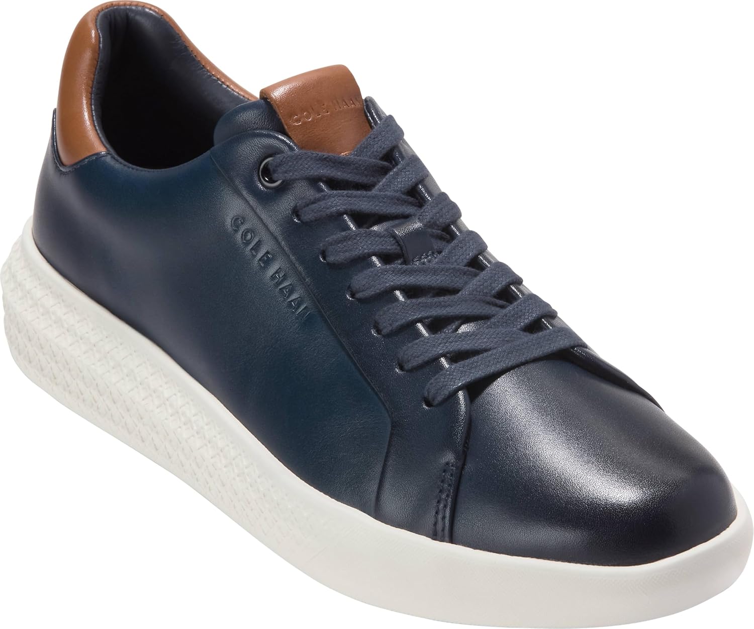 Мужские кроссовки Cole Haan Grand Hurrion Cup с шнуровкой до носка, слоновая кость/синий/коричневый — фото 4