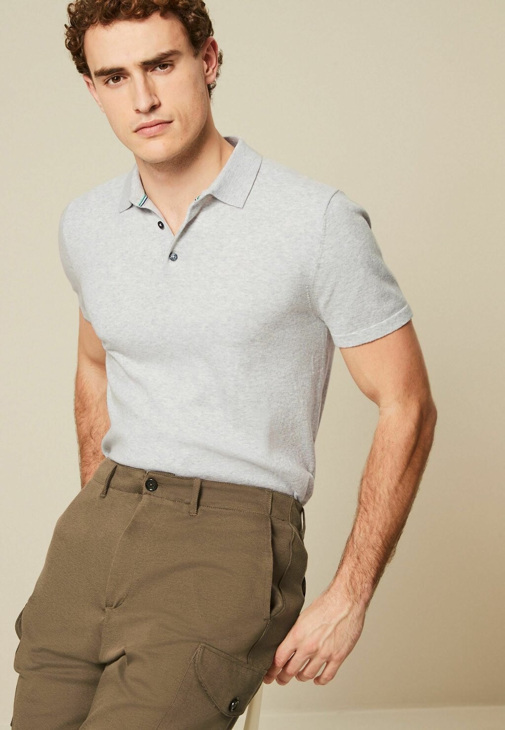 

REGULAR FIT Short Sleeve Next, Рубашка-поло серый