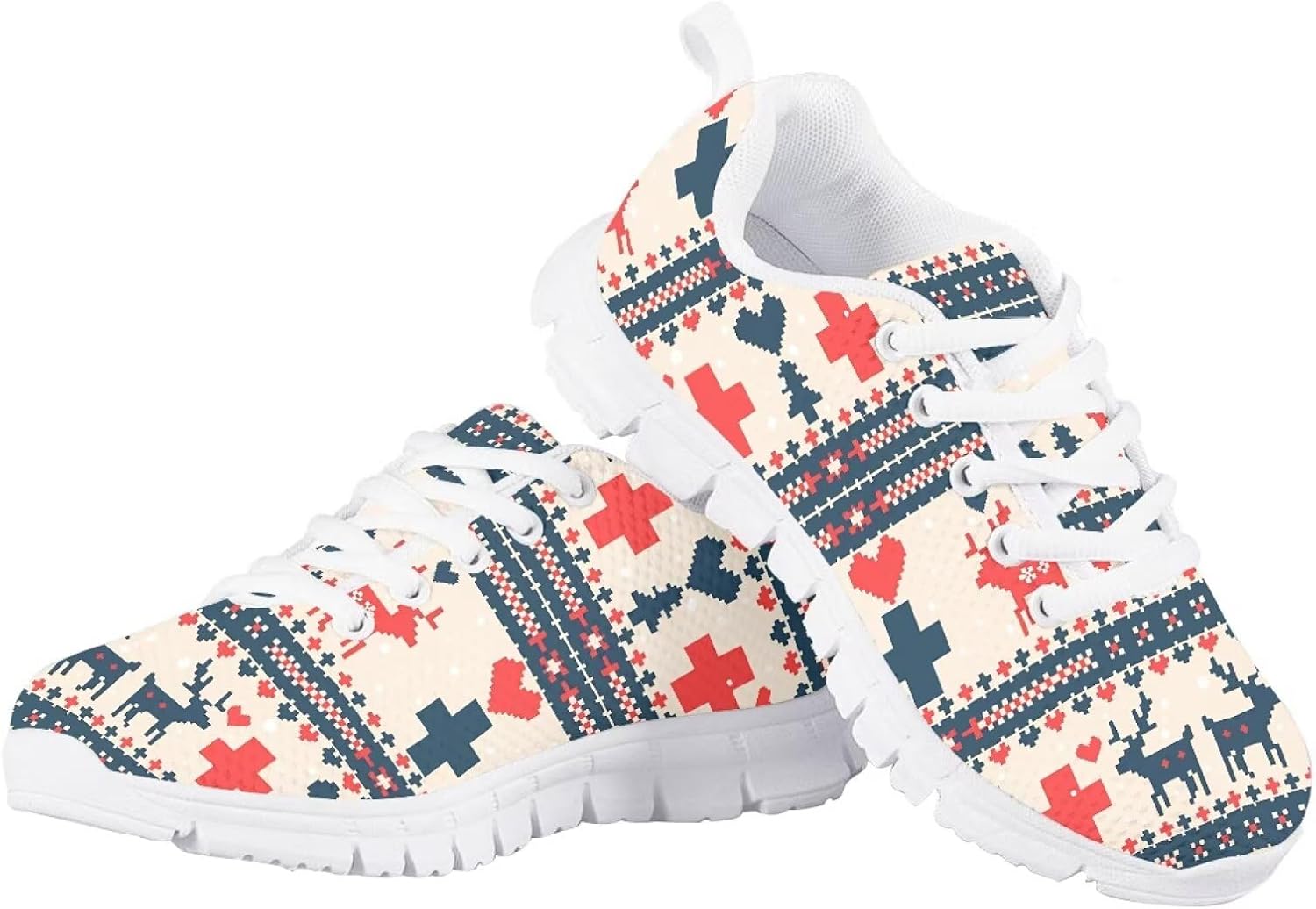 

Детские кроссовки для бега и прогулок, мультяшные, для мальчиков и девочек, теннисные кроссовки, спортивные, легкие, дышащие, из сетчатого материала, для малышей размер 11-13 / для больших детей размер 1-5 Quxjehoe, Christmas Pattern