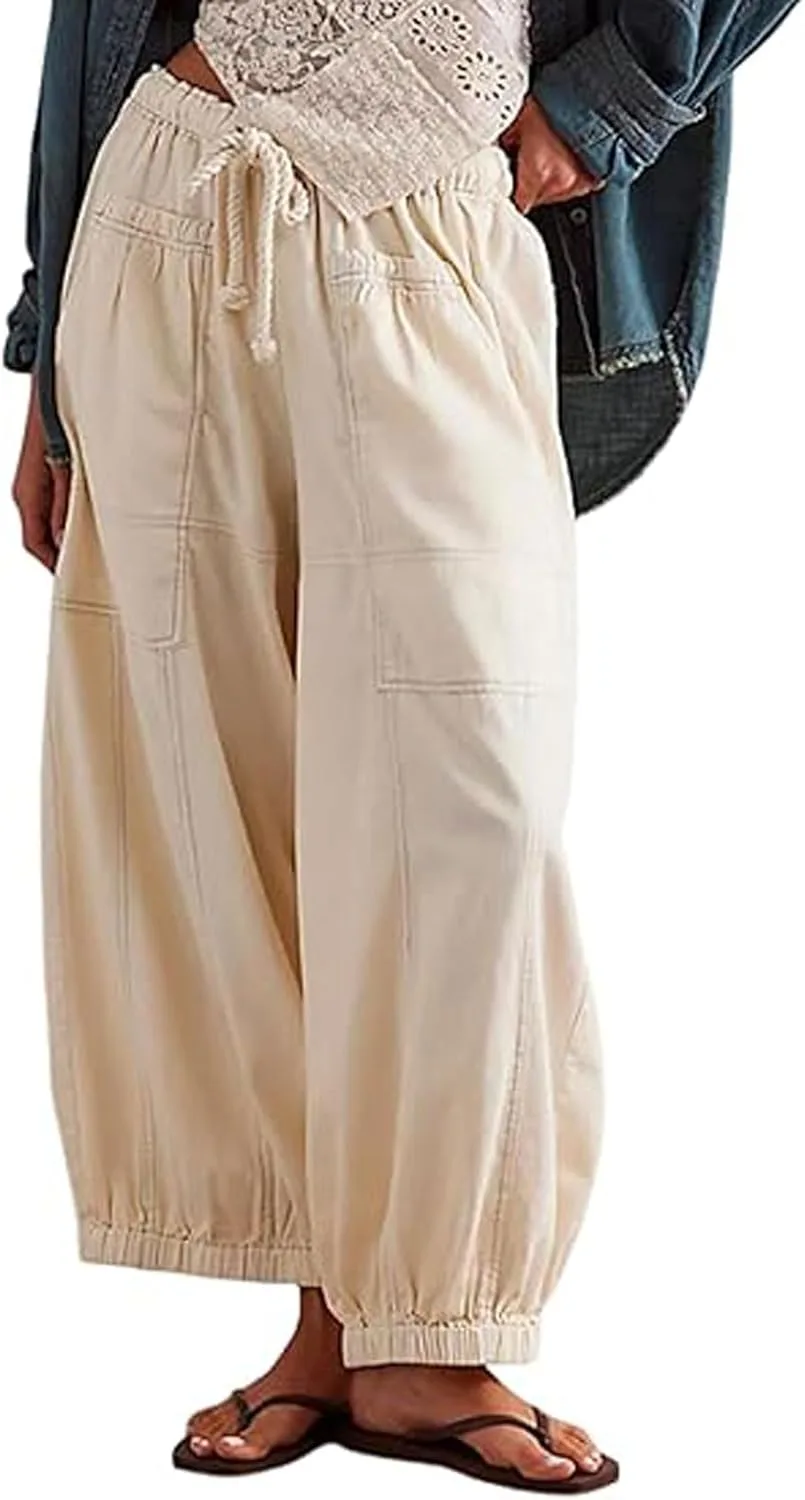 

Женские мешковатые джинсы loveimgs с эластичным поясом и шнурком