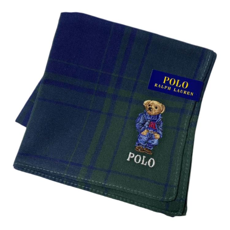 

Polo Ralph Lauren Шёлковый шарф унисекс сине-зелёный, Blue Green