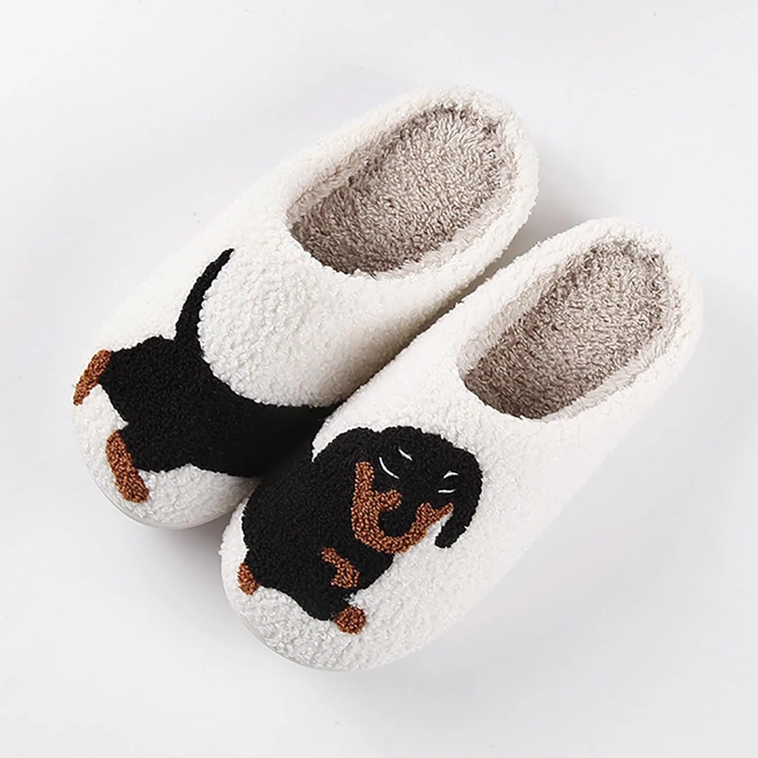 Hausschuhe Damen Warm - Süße Plüsch Furry Flauschige Домашние тапочки Warme Männer Aesthetic Lustig Hauspantoffeln Winter Offen Hausschlappen F SKFLABOOF, 012H White 5 — фото 3
