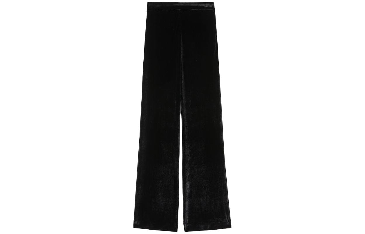 

Бархатные брюки прямого кроя с высокой талией JIL SANDER, черный