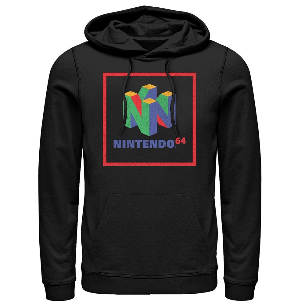 

Мужской пуловер с капюшоном с логотипом Nintendo Licensed Character, черный