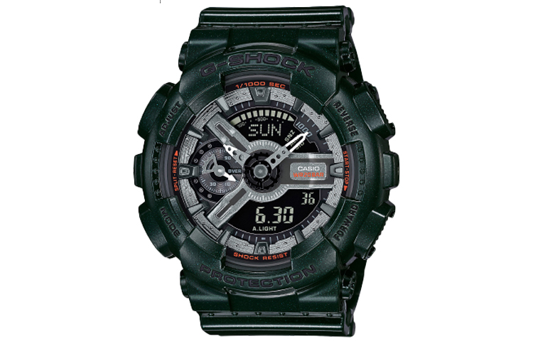 

Мужские часы Casio GMA-S110MC-3 серии Liquid Crystal/Analog Dual Display зеленые
