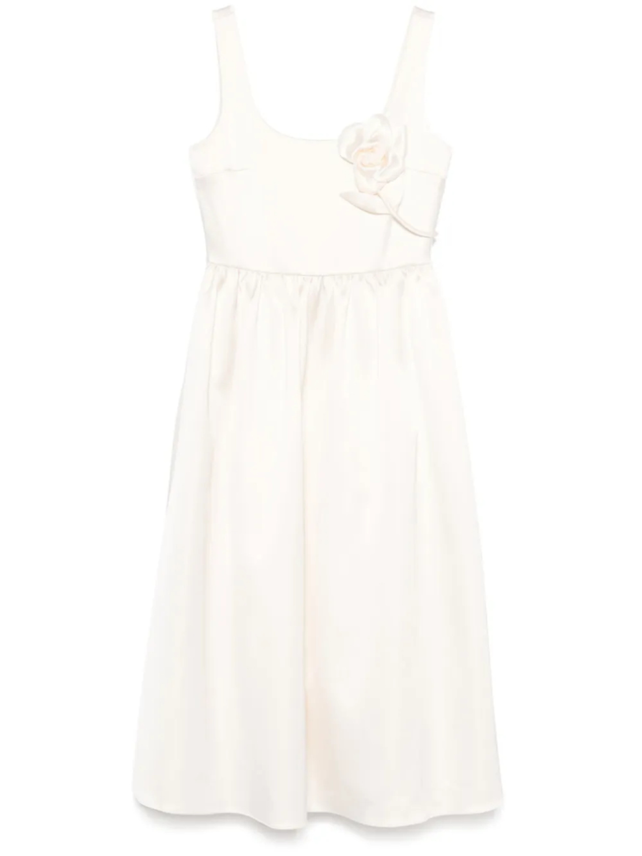 

Платье миди из атласа с цветочной аппликацией Self-Portrait, нейтральный