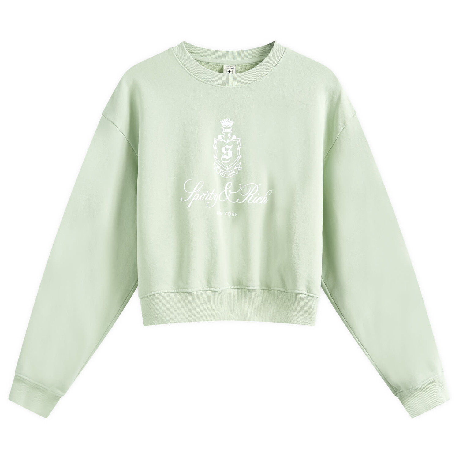 

Толстовка Sporty & Rich Vendrome Cropped Crew Sweatshirt, цвет Sage