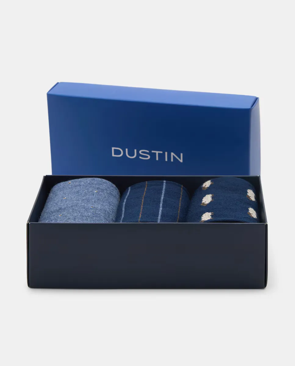 

Коробка из 3 мужских нарядных носков Dustin, тёмно-синий