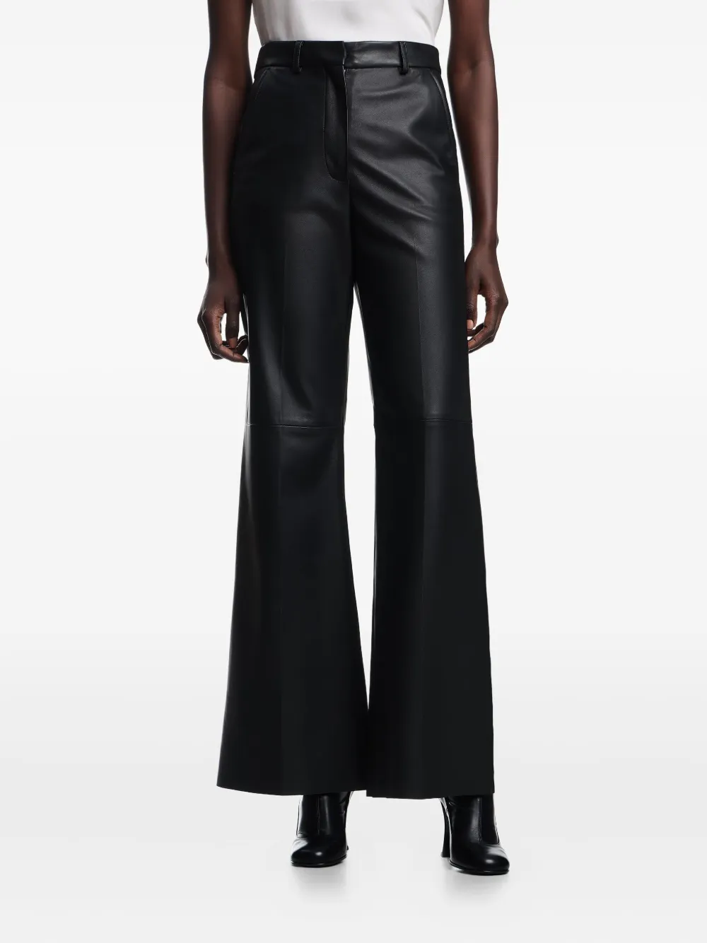 Брюки из искусственной кожи EMPORIO ARMANI, черный — фото 3