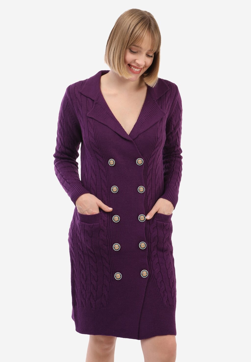 

Платье-джемпер LONG WITH BUTTON CLOSURE Felix Hardy, фиолетовый