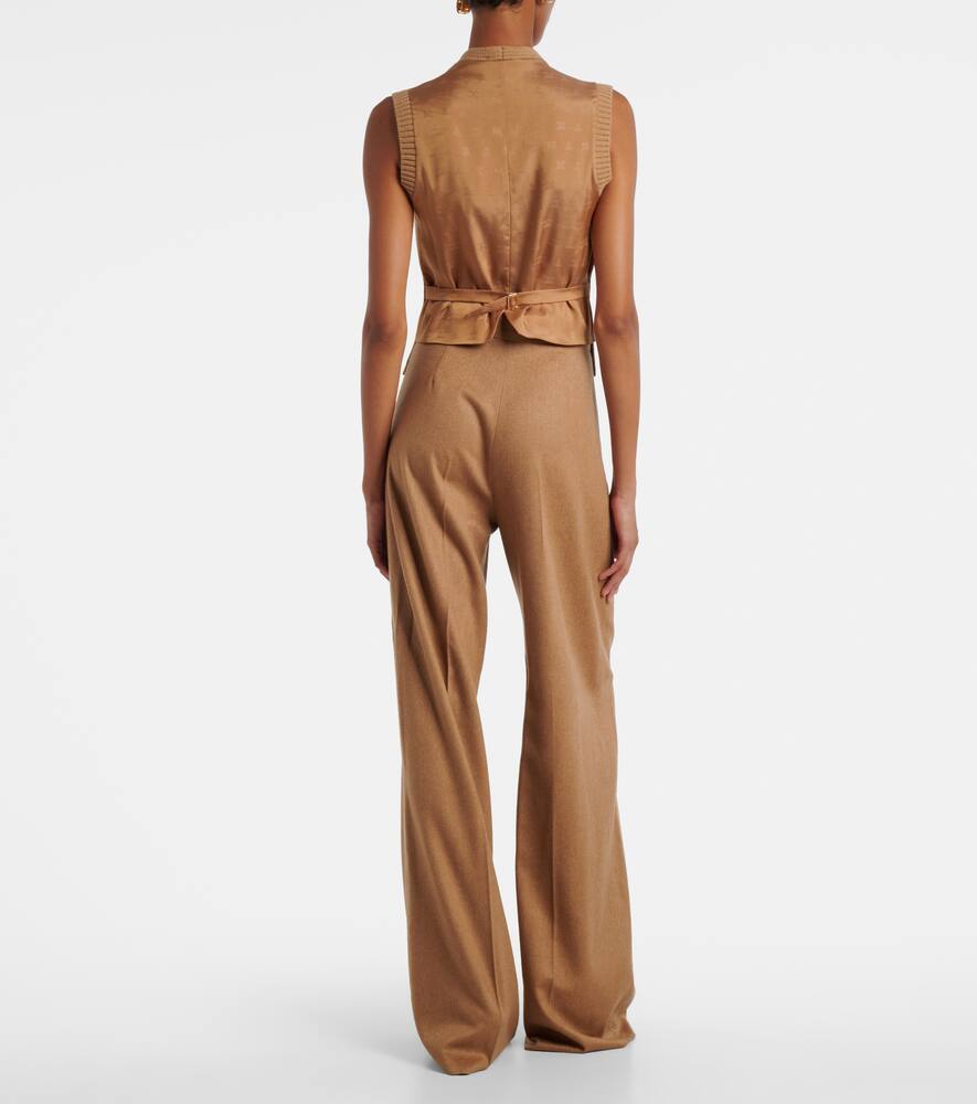 Материнский жилет из смесовой шерсти и сатина с панелями Max Mara, Cammello — фото 3