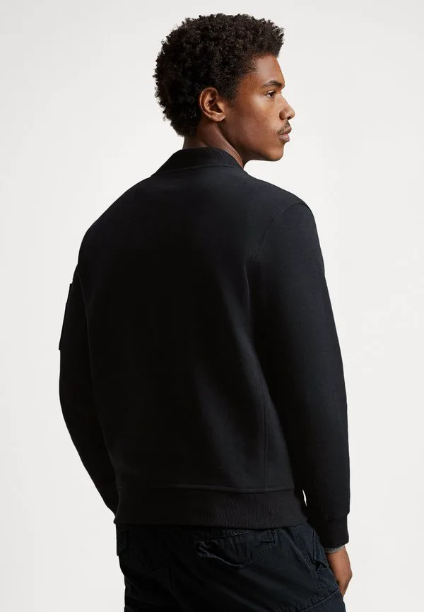 Бомбер двойной вязки куртка-бомбер Polo Ralph Lauren, Black — фото 3