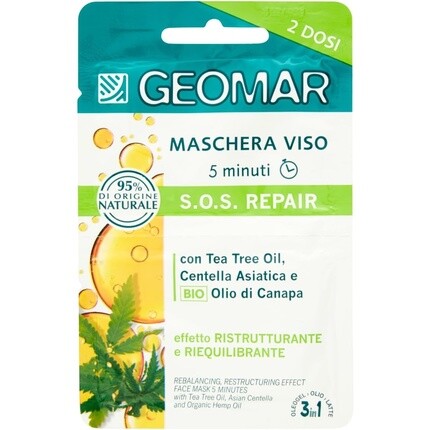 

Geomar Крем-маска для лица SOS Repair с маслом чайного дерева, восстанавливающая и балансирующая