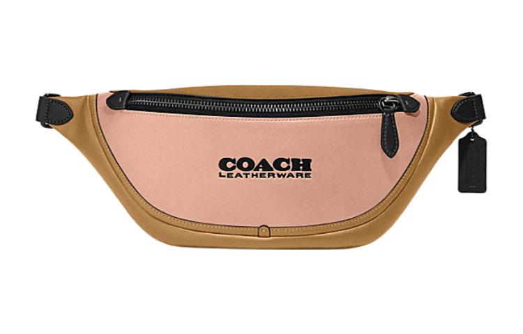 

Кошелек на пояс из телячьей кожи Coach большого размера для мужчин оранжевый и розовый