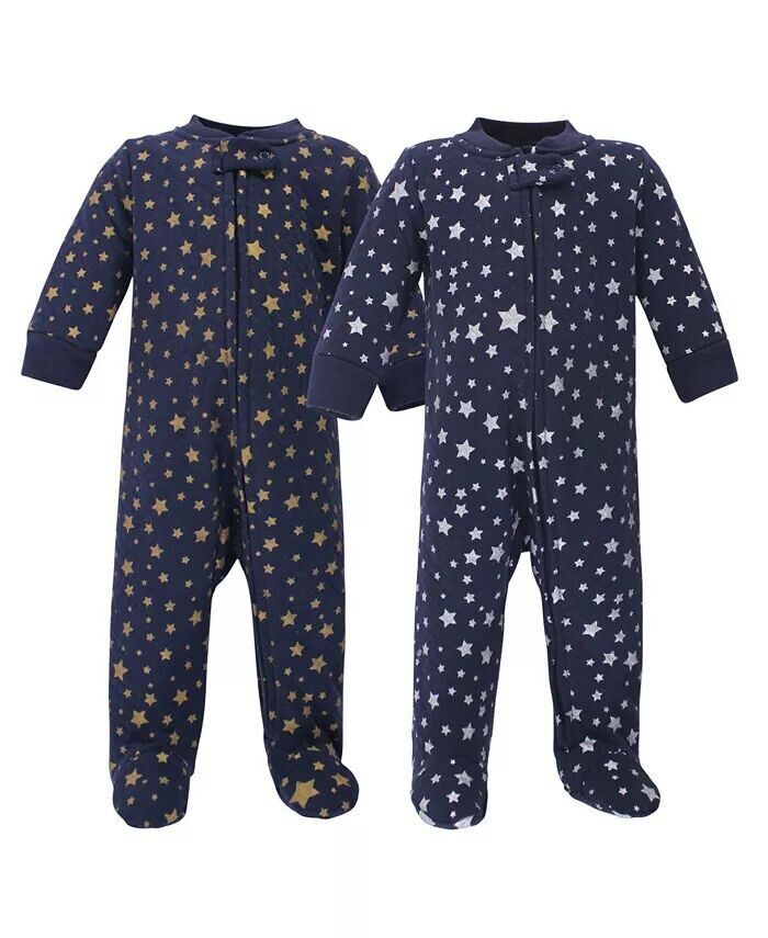 

Стеганые комплекты на молнии Baby Boys Baby Premium Sleep and Play, 2 шт., Металлические звезды Hudson Baby, синий