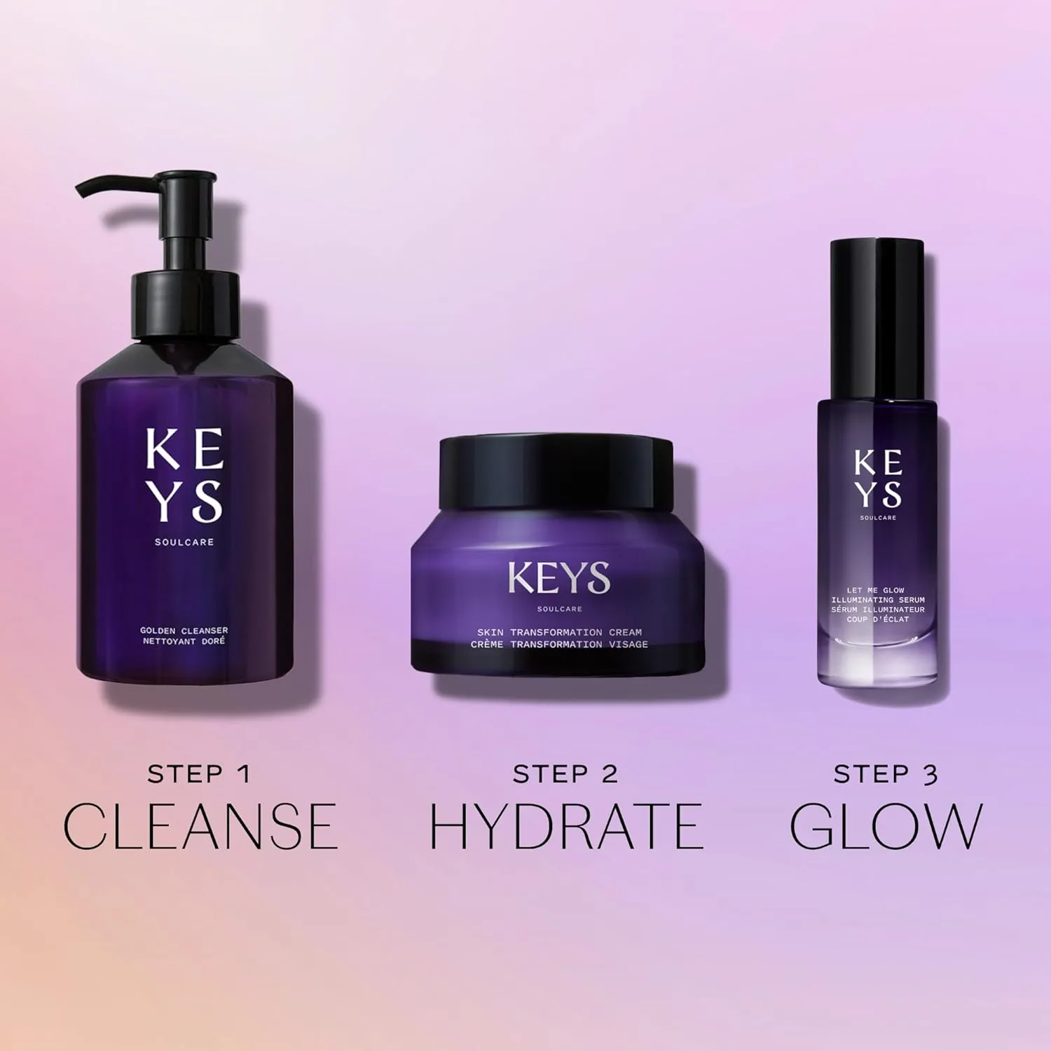 Набор Keys Soulcare Hydrate + Glow Bundle включает очищающее средство, крем без отдушек и праймер-сыворотку. Удаляет загрязнения, увлажняет и осветляет кожу, придавая ей увлажненность и сияние. — фото 3
