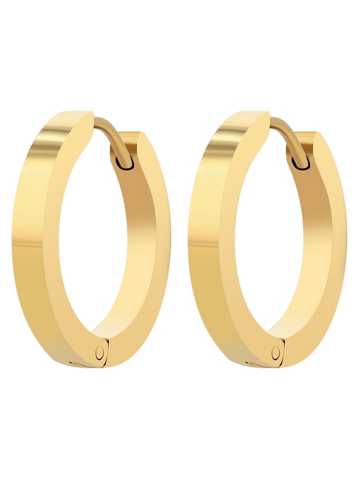 

Adeliás Женские серьги - серьги-кольца из нержавеющей стали в золотом исполнении