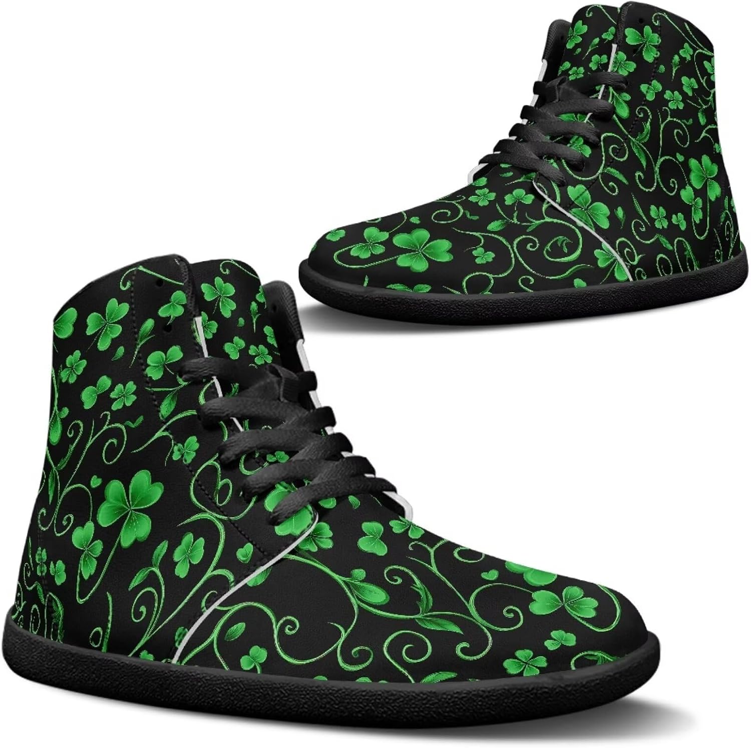 

Женские и мужские высокие кроссовки без подошвы, с шнуровкой, из ПУ-кожи, водонепроницаемые, противоскользящие и повседневные Goronwyfloyd, темно-зеленый