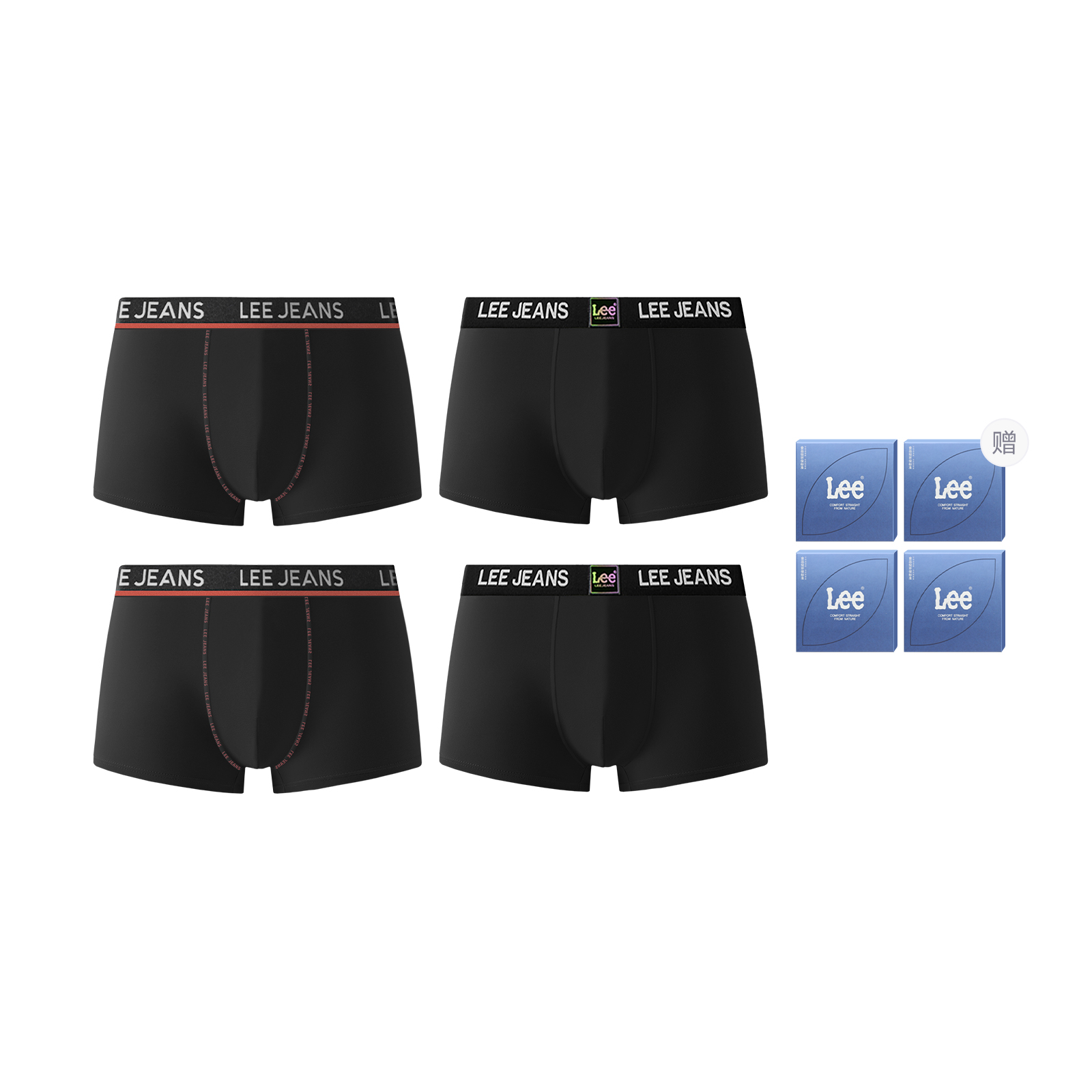 

Sunset 3.0 трусы мужские подарочный набор из 4 штук Lee, черный