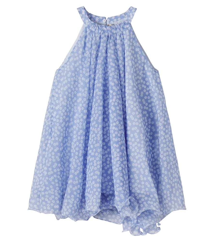 Платье с цветочным принтом Stella McCartney Kids, синий