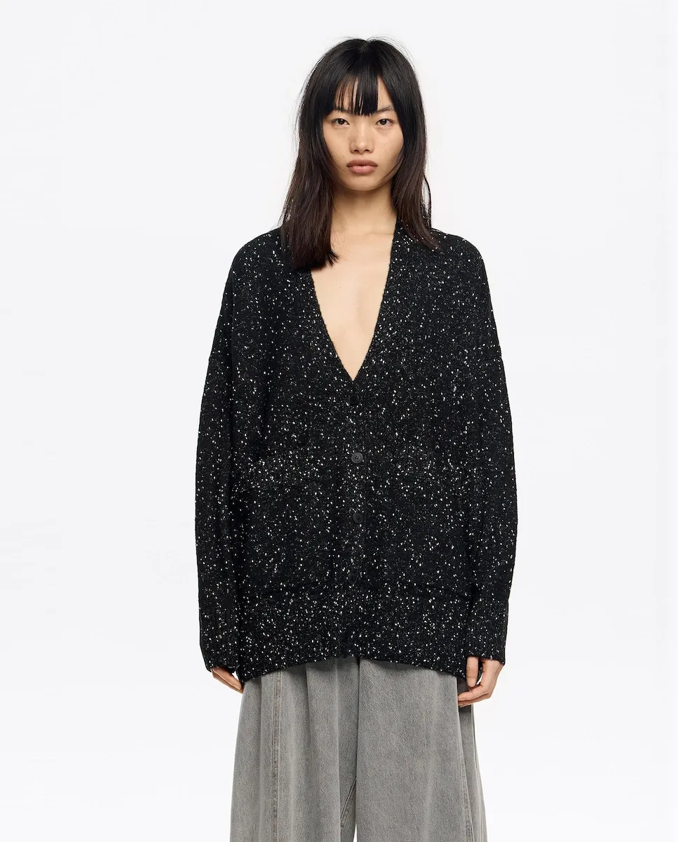 

Женский длинный кардиган с неструктурированной текстурой Bimba y Lola, черный